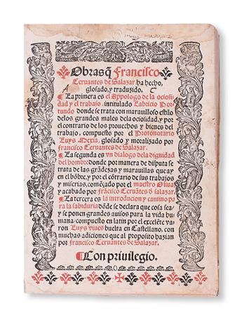 CERVANTES DE SALAZAR, FRANCISCO, editor and translator. Obras. 1546